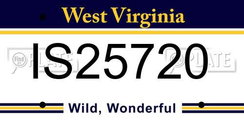 IS25720 West Virginia License Plate