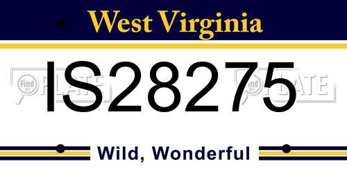 IS28275 West Virginia License Plate