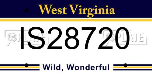 IS28720 West Virginia License Plate