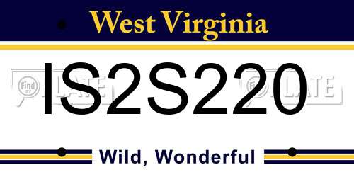 IS2S220 West Virginia License Plate