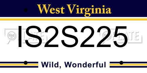 IS2S225 West Virginia License Plate