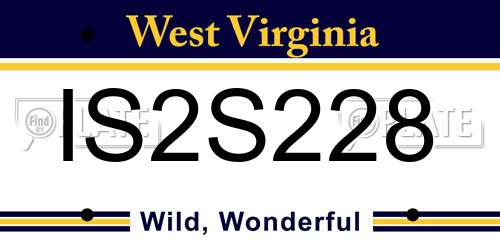 IS2S228 West Virginia License Plate