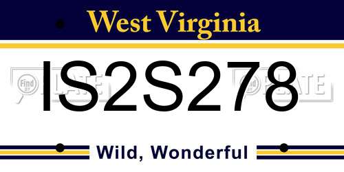 IS2S278 West Virginia License Plate