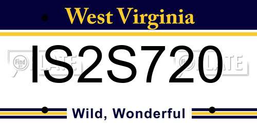 IS2S720 West Virginia License Plate
