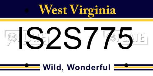 IS2S775 West Virginia License Plate