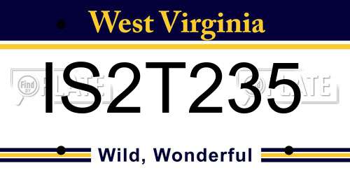 IS2T235 West Virginia License Plate