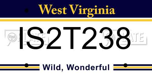 IS2T238 West Virginia License Plate