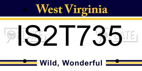 IS2T735 West Virginia License Plate