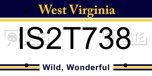 IS2T738 West Virginia License Plate