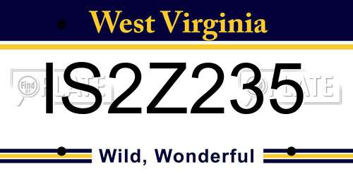 IS2Z235 West Virginia License Plate