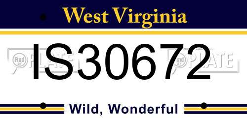 IS30672 West Virginia License Plate