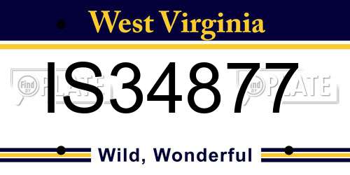 IS34877 West Virginia License Plate