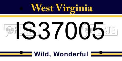 IS37005 West Virginia License Plate