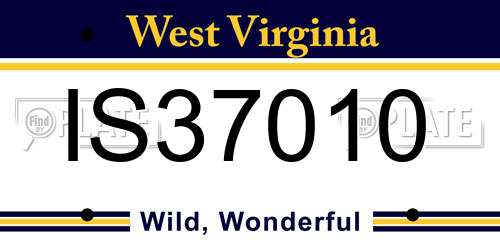 IS37010 West Virginia License Plate
