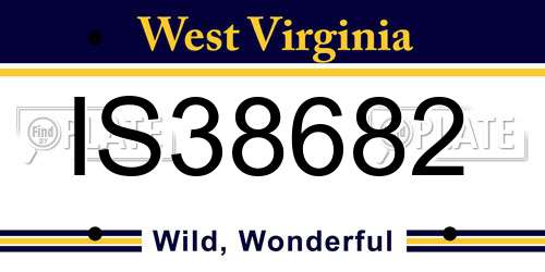 IS38682 West Virginia License Plate