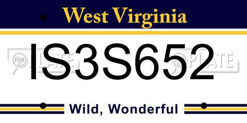 IS3S652 West Virginia License Plate