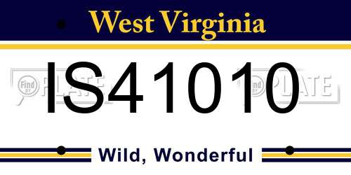 IS41010 West Virginia License Plate