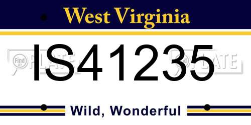 IS41235 West Virginia License Plate