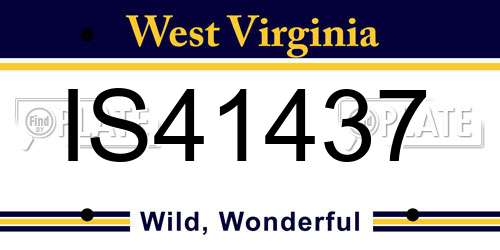 IS41437 West Virginia License Plate
