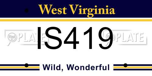 IS419 West Virginia License Plate