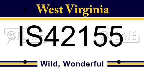 IS42155 West Virginia License Plate