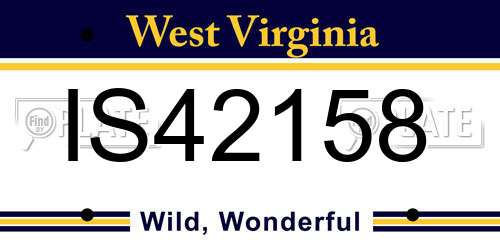 IS42158 West Virginia License Plate