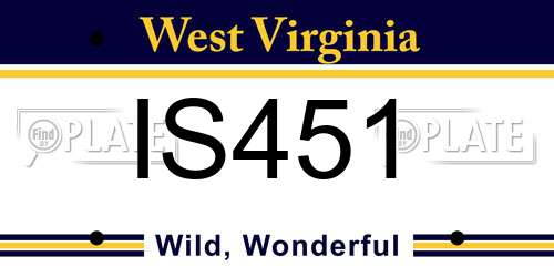 IS451 West Virginia License Plate