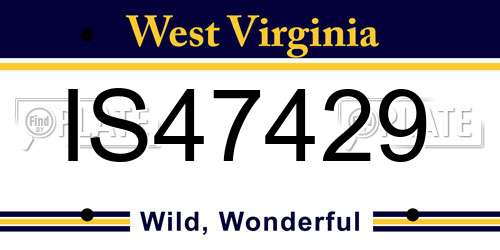 IS47429 West Virginia License Plate