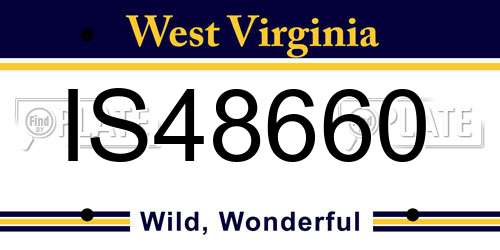 IS48660 West Virginia License Plate