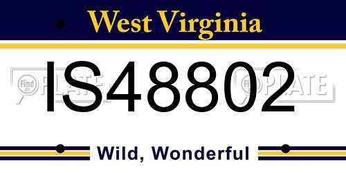 IS48802 West Virginia License Plate
