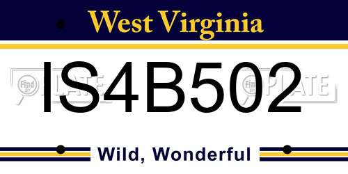 IS4B502 West Virginia License Plate