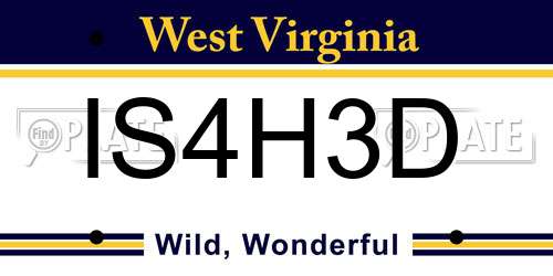 IS4H3D West Virginia License Plate