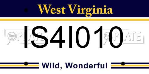 IS4I010 West Virginia License Plate