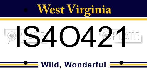 IS4O421 West Virginia License Plate