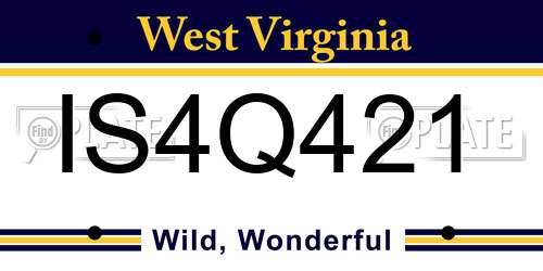 IS4Q421 West Virginia License Plate