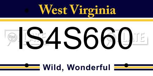 IS4S660 West Virginia License Plate