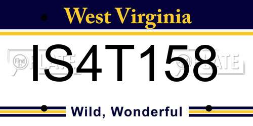 IS4T158 West Virginia License Plate