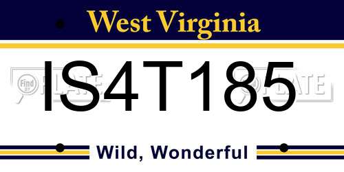 IS4T185 West Virginia License Plate