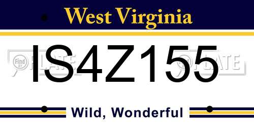 IS4Z155 West Virginia License Plate