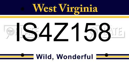 IS4Z158 West Virginia License Plate