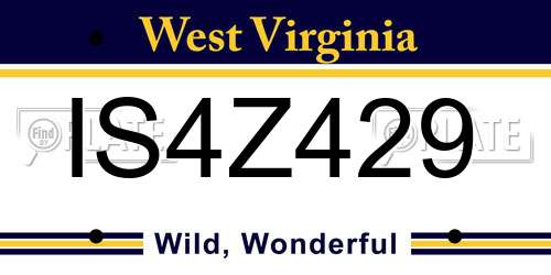 IS4Z429 West Virginia License Plate