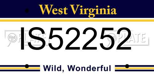 IS52252 West Virginia License Plate