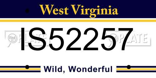 IS52257 West Virginia License Plate