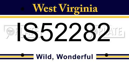 IS52282 West Virginia License Plate