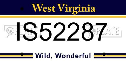 IS52287 West Virginia License Plate