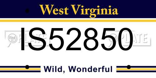 IS52850 West Virginia License Plate