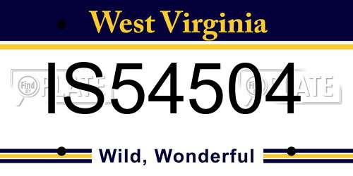 IS54504 West Virginia License Plate