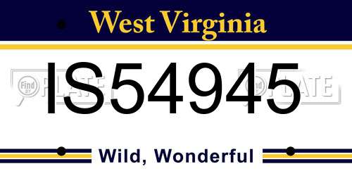 IS54945 West Virginia License Plate