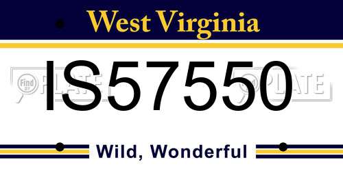 IS57550 West Virginia License Plate