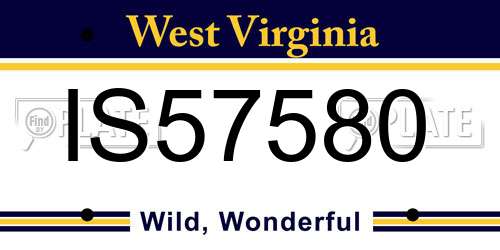 IS57580 West Virginia License Plate